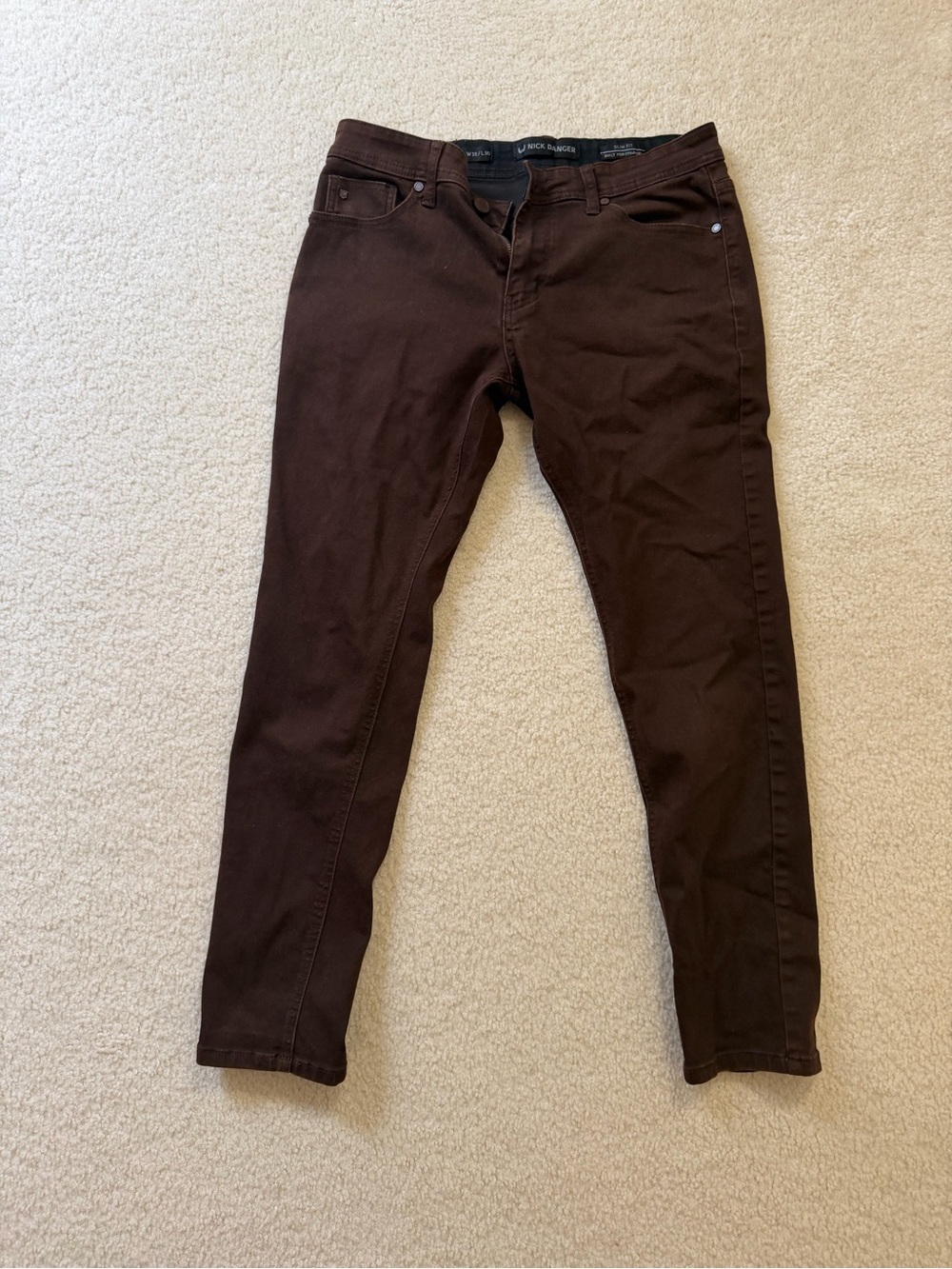 Men's Skinny Jeans in Dark Brown